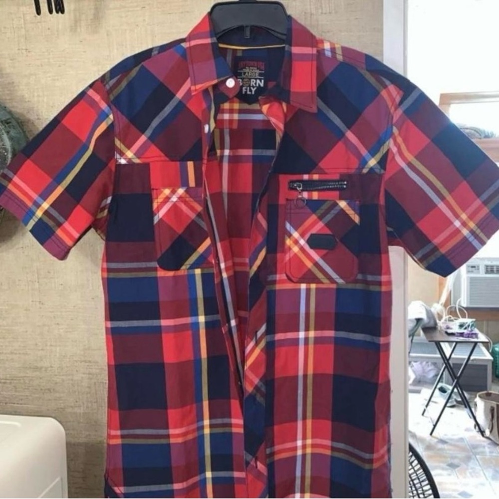 Men's Multicolor Plaid Button Down Shirt